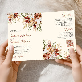 Invitación Terracotta Floral Wildflower Cream Wedding