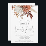Invitación Terracotta Florals Veintitrés Fiesta de Cumpleaños<br><div class="desc">Invitación de 21º cumpleaños de Terracotta Florals. Hermosas flores para invitar a sus invitados a celebrar su cumpleaños 21. Un guión elegante para la ocasión y personalizar fácilmente el resto del texto a sus propios requerimientos.</div>