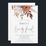Invitación Terracotta Florals Veintitrés Fiesta de Cumpleaños<br><div class="desc">Invitación de 21º cumpleaños de Terracotta Florals. Hermosas flores para invitar a sus invitados a celebrar su cumpleaños 21. Un guión elegante para la ocasión y personalizar fácilmente el resto del texto a sus propios requerimientos.</div>