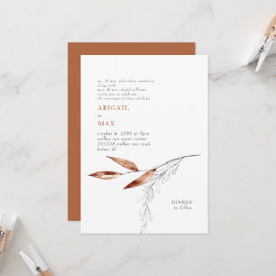 Invitación Terracotta Foliage Moderno Ambos Padres Boda