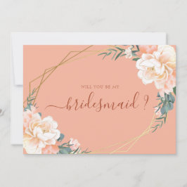 Invitación Terracotta Gold Floral Serás Mi Novia