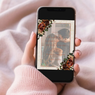 Invitación Terracotta Greenery Vellum Overlay Boda