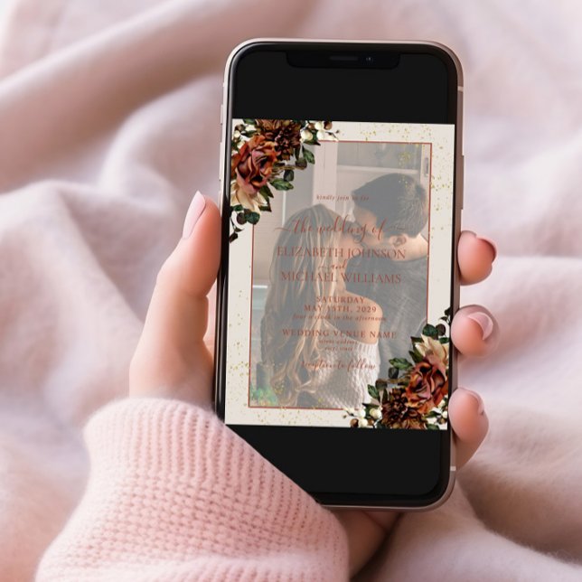 Invitación Terracotta Greenery Vellum Overlay Boda (Subido por el creador)