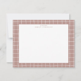 Invitación Terracotta Grid Note Card