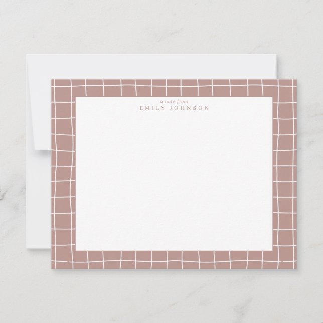 Invitación Terracotta Grid Note Card (Anverso)