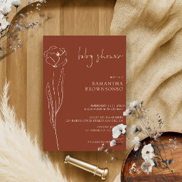 Invitación Terracotta Indie Flower Daisy Baby Shower