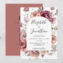 Invitación Terracotta Marsala Burgundy Fall Boda de código QR