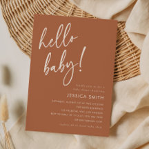 Terracotta Minimal Boho Baby Shower de Bienvenida