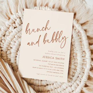 Invitación Terracotta Modern Brunch and Bubbly Bridal Shower
