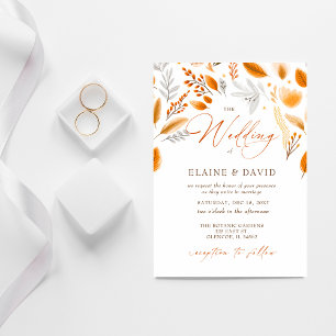 Invitación Terracotta Modern Script Elegant Fall Wedding