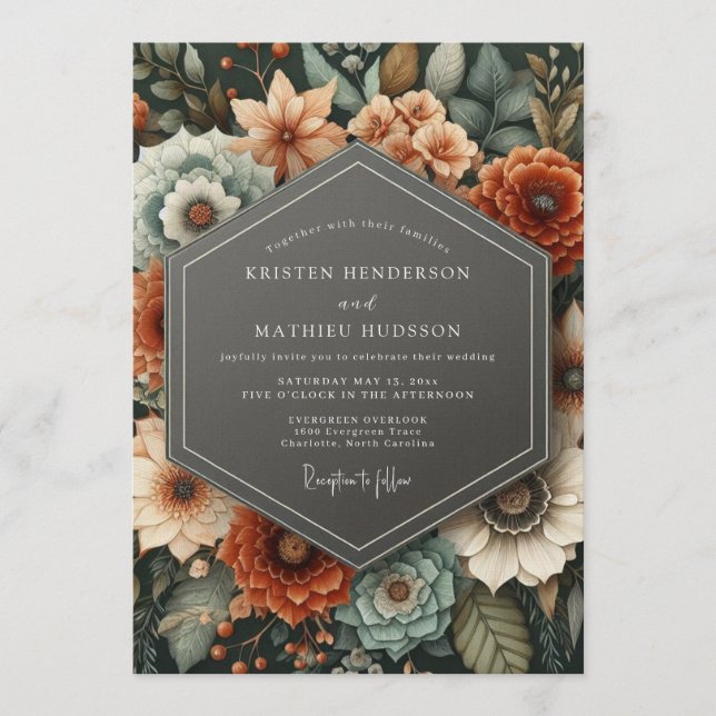 Invitación Terracotta Moody Desert Wedding (Anverso)