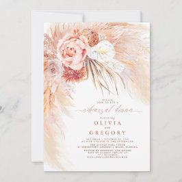 Invitación Terracotta Pampas Ensayo Grass Floral Cena