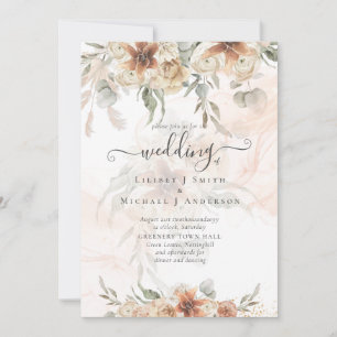 Invitación Terracotta Pampas Grass BOHO Boda