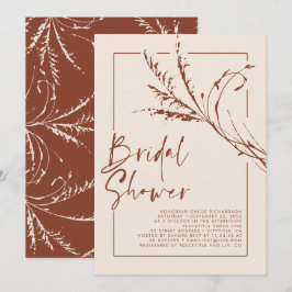 Invitación Terracotta Pampas Grass Moderno Boho Bridal Shower