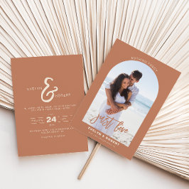Invitación Terracotta Photo Nothing Fancy Just Love Boda