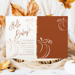 Invitación Terracotta Pumpkin Fall Bohemian Baby Shower