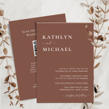 Terracotta QR Code Todo En Un Boda De Moda Moderno