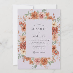 Invitación Terracotta Ranunculus Eucalipto Bodas Mauve Silenc