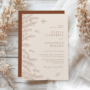 Invitación Terracotta Rust Ivory Boho Fall Boda