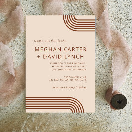 Invitación Terracotta Rustic Boho Arqueado Boda moderno