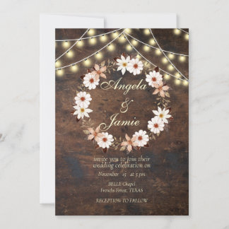 INVITACIÓN TERRACOTTA RÚSTICA BODA DE FLORES BOHO