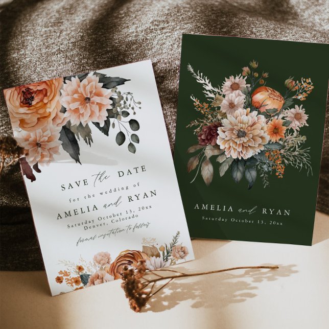 Invitación Terracotta Sage Boho Floral Save The Date (Subido por el creador)