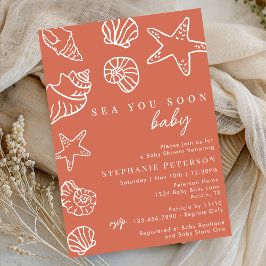 Invitación Terracotta Sea Pronto Coastal Beach Baby Shower