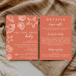 Invitación Terracotta Sea You Soon All In One Baby Shower