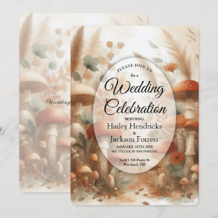 Invitación Terracotta Seta Mágica del Bosque Boda