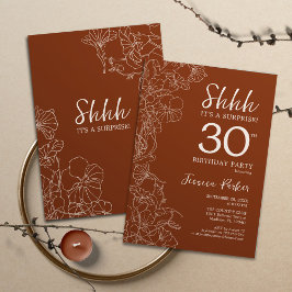 Invitación Terracotta Sorpresa Botánica 30 cumpleaños
