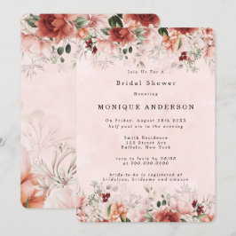 Invitación Terracotta Spring Fall Floral Bridal Shower