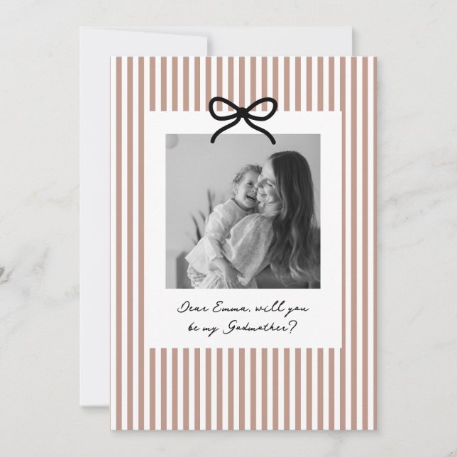 Invitación Terracotta Stripes Godmother Proposal (Anverso)