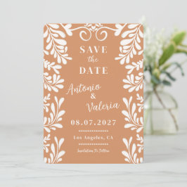 Invitación Terracotta Talavera Save the Date Boda Mexicana