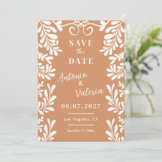 Invitación Terracotta Talavera Save the Date Boda Mexicana