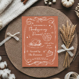 Invitación Terracotta Thanksgiving Let's Gather & Give Thanks