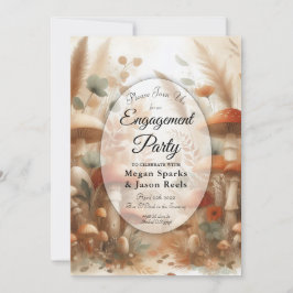 Invitación Terracotta Toadstool Compromiso Mágico del Bosque 