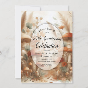 Invitación Terracotta Toadstool Woodland Año Editable