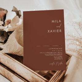 Invitación Terracotta toscana | Boda mínimo moderno