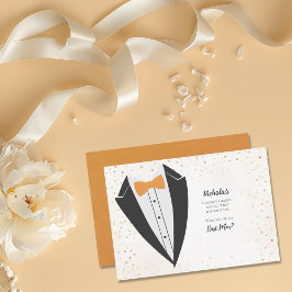 Invitación Terracotta Tuxedo Mejor propuesta de confetti masc