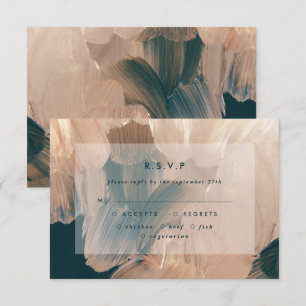 Invitación Terracotta verde azulado paintero moderno boda R.S