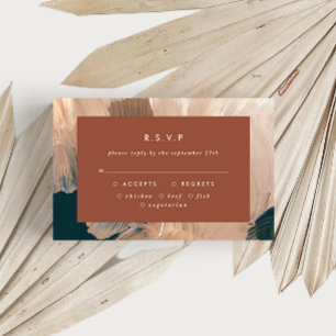 Invitación Terracotta verde azulado paintero moderno boda R.S