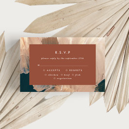 Invitación Terracotta verde azulado paintero moderno boda R.S