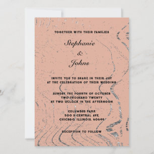 Invitación Terracotta Wave moderna Resumen Boda bohemio
