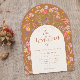 Invitación Terracotta Wildflower Arch Fall Wedding