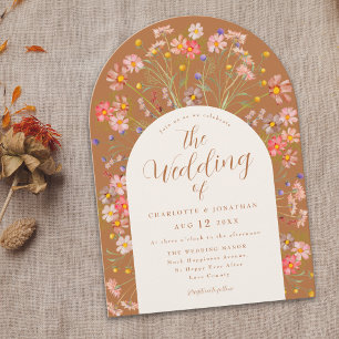 Invitación Terracotta Wildflower Arch Fall Wedding