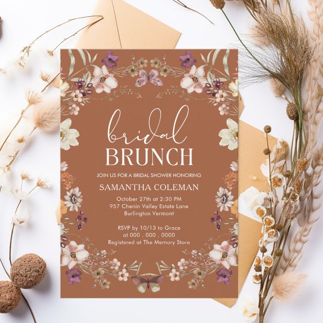 Invitación Terracotta Wildflower Bridal Brunch Bridal Shower (Subido por el creador)