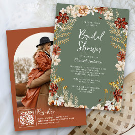 Invitación Terracotta Wildflower Sage Green Bridal Shower