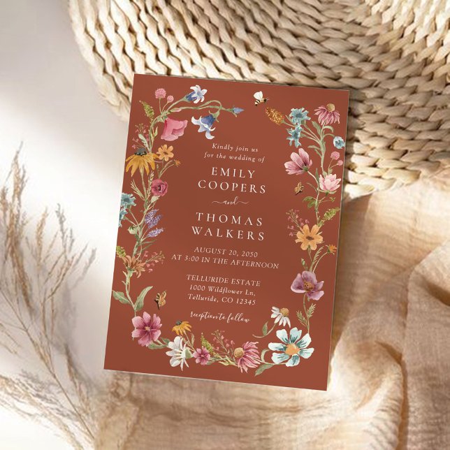Invitación Terracotta Wildflowers Dreams Wedting (Subido por el creador)