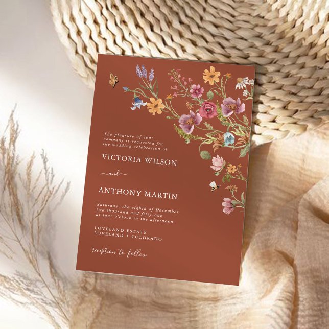 Invitación Terracotta Wildflowers Dreams Wedting (Subido por el creador)
