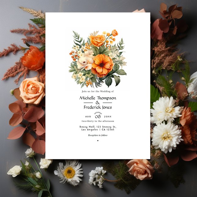 Invitación Terracotta y Boda floral verde (Subido por el creador)
